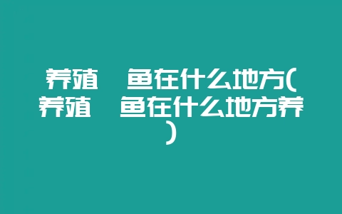 养殖鲈鱼在什么地方(养殖鲈鱼在什么地方养)-会东网