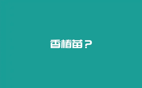 香椿苗？-会东网