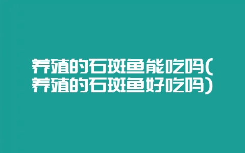 养殖的石斑鱼能吃吗(养殖的石斑鱼好吃吗)-会东网
