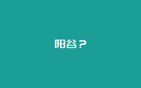 阳谷？-会东网