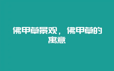 佛甲草景观，佛甲草的寓意-会东网