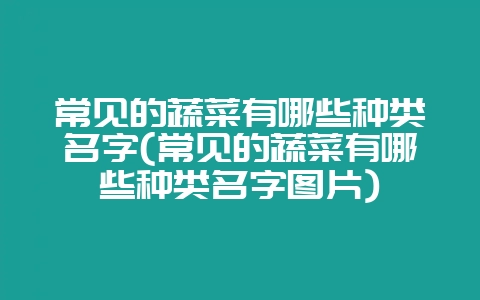 常见的蔬菜有哪些种类名字(常见的蔬菜有哪些种类名字图片)-会东网