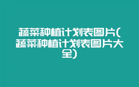 蔬菜种植计划表图片(蔬菜种植计划表图片大全)-会东网