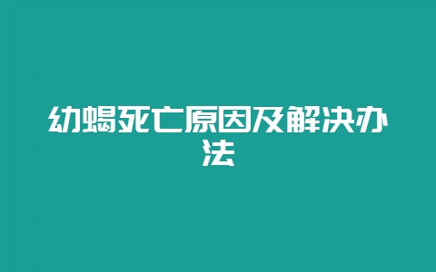 幼蝎死亡原因及解决办法-会东网