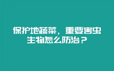 保护地蔬菜，重要害虫生物怎么防治？-会东网