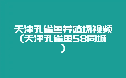 天津孔雀鱼养殖场视频(天津孔雀鱼58同城)-会东网