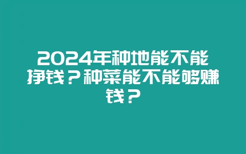 2024年种地能不能挣钱？种菜能不能够赚钱？-会东网