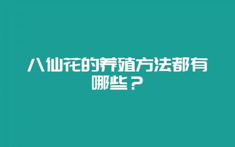 八仙花的养殖方法都有哪些？-会东网