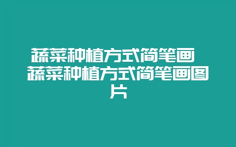 蔬菜种植方式简笔画 蔬菜种植方式简笔画图片-会东网