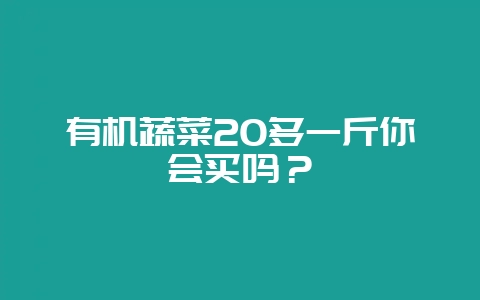 有机蔬菜20多一斤你会买吗？-会东网