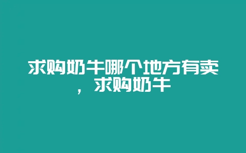 求购奶牛哪个地方有卖，求购奶牛犊-会东网