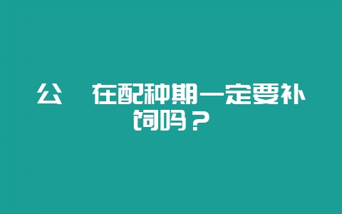 公貉在配种期一定要补饲吗?-会东网