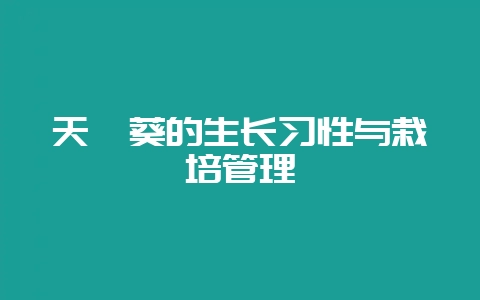 天竺葵的生长习性与栽培管理-会东网