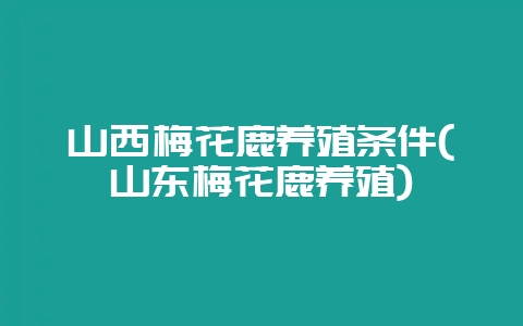 山西梅花鹿养殖条件(山东梅花鹿养殖)-会东网