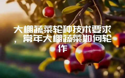 大棚蔬菜轮种技术要求,常年大棚蔬菜如何轮作-会东网