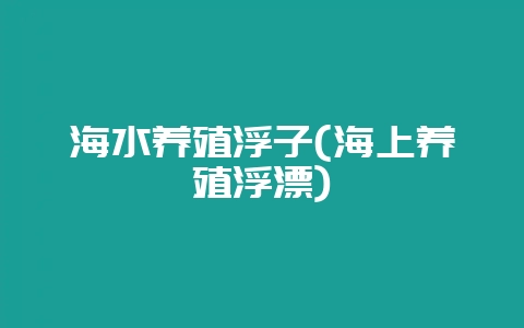 海水养殖浮子(海上养殖浮漂)-会东网