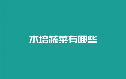 水培蔬菜有哪些-会东网