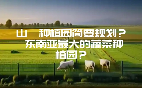 山楂种植园简要规划？ 东南亚最大的蔬菜种植园？-会东网