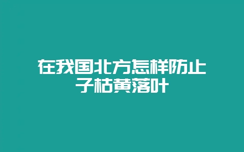 在我国北方怎样防止栀子枯黄落叶-会东网