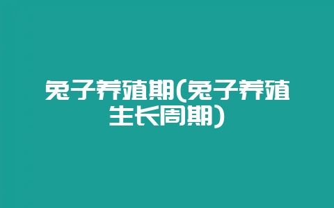 兔子养殖期(兔子养殖生长周期)-会东网
