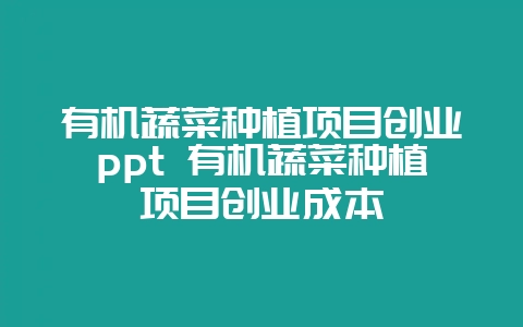 有机蔬菜种植项目创业ppt 有机蔬菜种植项目创业成本-会东网