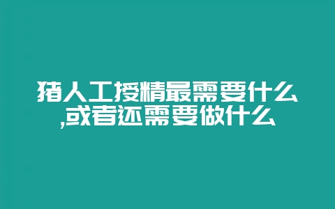 猪人工授精最需要什么,或者还需要做什么-会东网