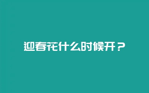 迎春花什么时候开？-会东网