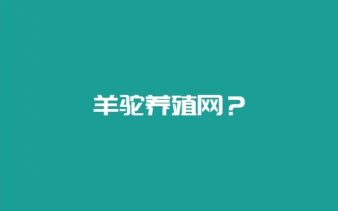 羊驼养殖网？-会东网