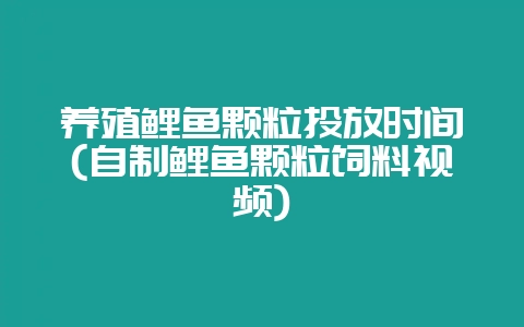 养殖鲤鱼颗粒投放时间(自制鲤鱼颗粒饲料视频)-会东网