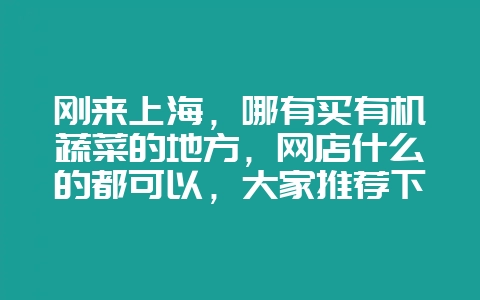 刚来上海,哪有买有机蔬菜的地方,网店什么的都可以,大家推荐下!插图 刚来上海,哪有买有机蔬菜的地方,网店什么的都可以,大家推荐下!插图