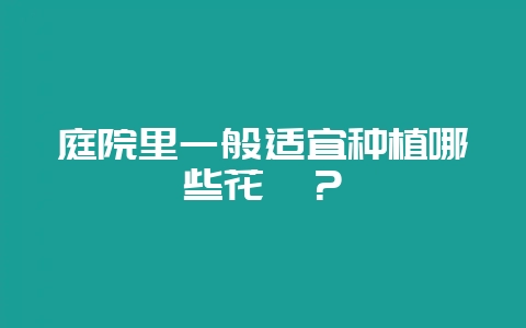 庭院里一般适宜种植哪些花卉？-会东网