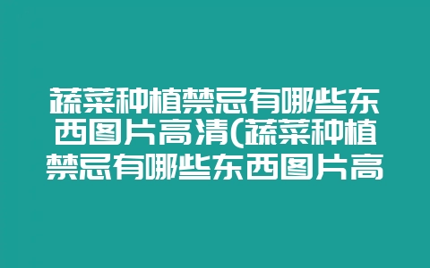 蔬菜种植禁忌有哪些东西图片高清(蔬菜种植禁忌有哪些东西图片高清大图)-会东网