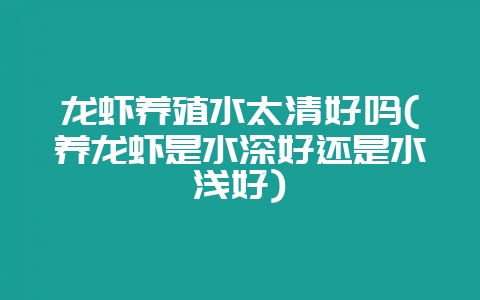 龙虾养殖水太清好吗(养龙虾是水深好还是水浅好)-会东网