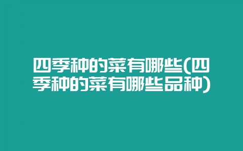 四季种的菜有哪些(四季种的菜有哪些品种)-会东网