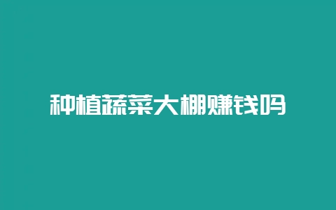 种植蔬菜大棚赚钱吗-会东网