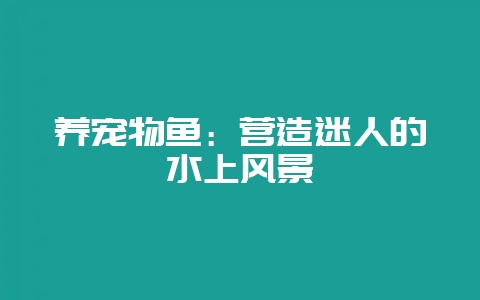 养宠物鱼:营造迷人的水上风景-会东网