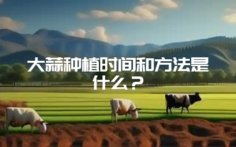 大蒜种植时间和方法是什么？-会东网