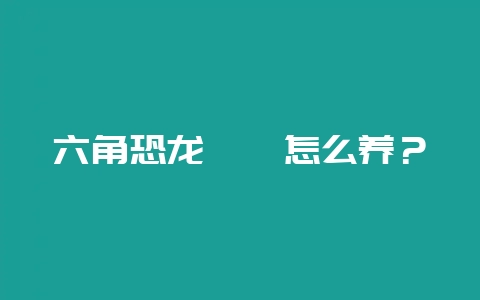 六角恐龙蝾螈怎么养？-会东网