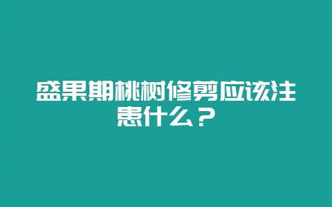盛果期桃树修剪应该注患什么？-会东网