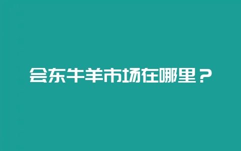 会东牛羊市场在哪里？-会东网