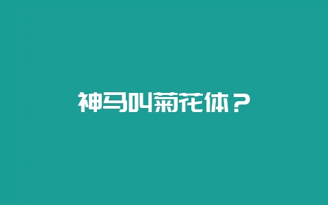 神马叫菊花体?-会东网