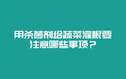 用杀菌剂给蔬菜灌根要注意哪些事项？-会东网