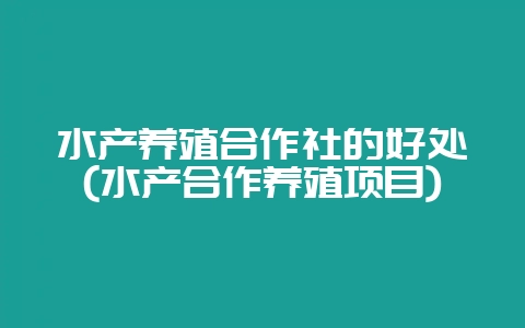 水产养殖合作社的好处(水产合作养殖项目)-会东网