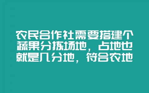 农民合作社需要搭建个蔬果分拣场地，占地也就是几分地，符合农地农用，如何不违建？-会东网