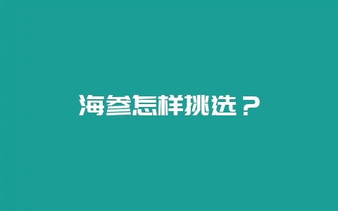 海参怎样挑选？-会东网
