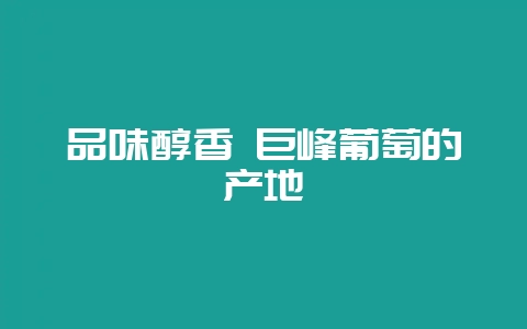 品味醇香 巨峰葡萄的产地-会东网