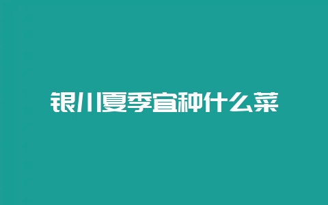 银川夏季宜种什么菜-会东网