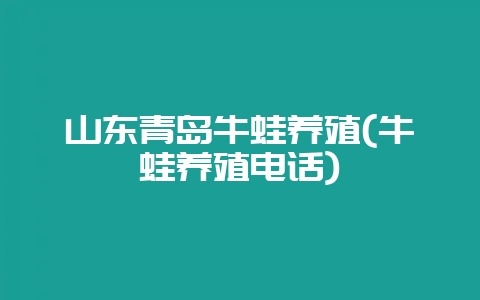 山东青岛牛蛙养殖(牛蛙养殖电话)-会东网