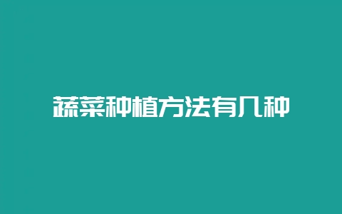 蔬菜种植方法有几种-会东网