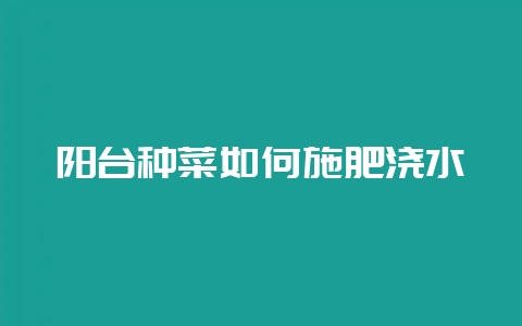 阳台种菜如何施肥浇水-会东网